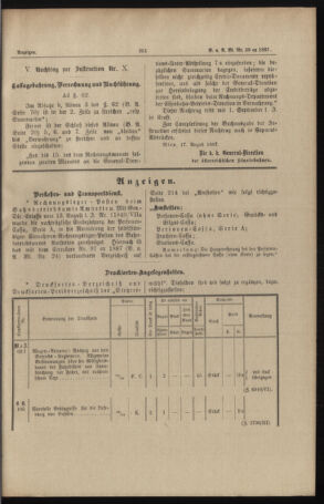 Verordnungs- und Anzeige-Blatt der k.k. General-Direction der österr. Staatsbahnen 18870820 Seite: 7