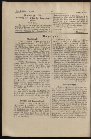 Verordnungs- und Anzeige-Blatt der k.k. General-Direction der österr. Staatsbahnen 18871020 Seite: 2