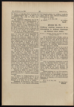 Verordnungs- und Anzeige-Blatt der k.k. General-Direction der österr. Staatsbahnen 18880326 Seite: 2