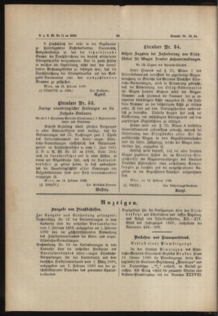 Verordnungs- und Anzeige-Blatt der k.k. General-Direction der österr. Staatsbahnen 18890221 Seite: 2