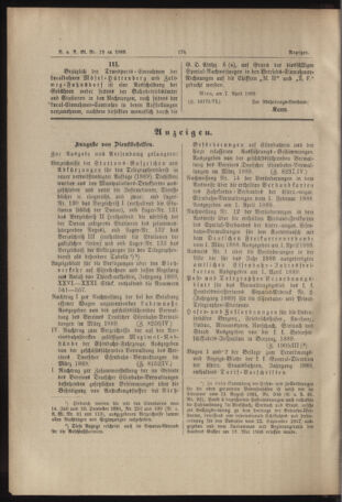 Verordnungs- und Anzeige-Blatt der k.k. General-Direction der österr. Staatsbahnen 18890412 Seite: 4