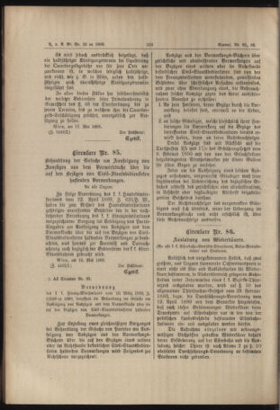 Verordnungs- und Anzeige-Blatt der k.k. General-Direction der österr. Staatsbahnen 18890524 Seite: 2