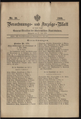 Verordnungs- und Anzeige-Blatt der k.k. General-Direction der österr. Staatsbahnen 18890627 Seite: 13