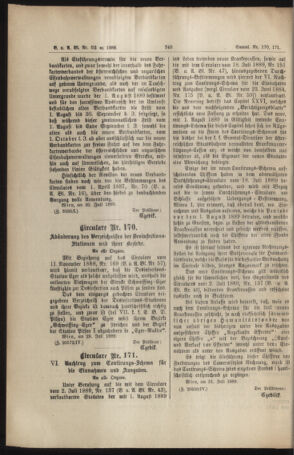 Verordnungs- und Anzeige-Blatt der k.k. General-Direction der österr. Staatsbahnen 18890810 Seite: 2