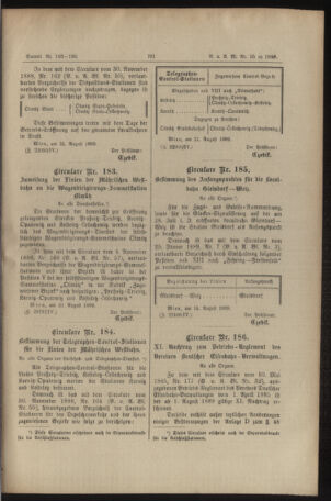 Verordnungs- und Anzeige-Blatt der k.k. General-Direction der österr. Staatsbahnen 18890823 Seite: 5