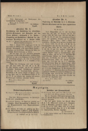 Verordnungs- und Anzeige-Blatt der k.k. General-Direction der österr. Staatsbahnen 18900111 Seite: 3