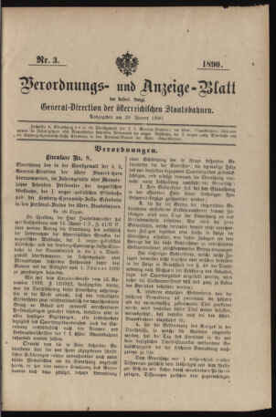 Verordnungs- und Anzeige-Blatt der k.k. General-Direction der österr. Staatsbahnen