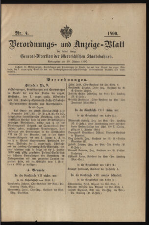 Verordnungs- und Anzeige-Blatt der k.k. General-Direction der österr. Staatsbahnen 18900129 Seite: 15