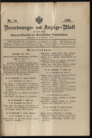 Verordnungs- und Anzeige-Blatt der k.k. General-Direction der österr. Staatsbahnen 18901227 Seite: 13