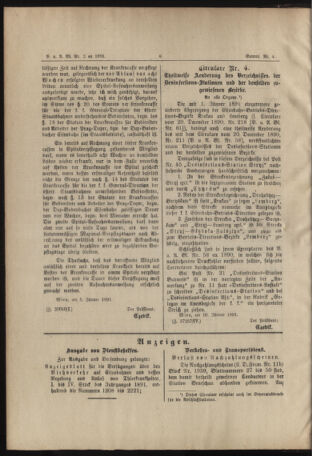 Verordnungs- und Anzeige-Blatt der k.k. General-Direction der österr. Staatsbahnen 18910117 Seite: 2