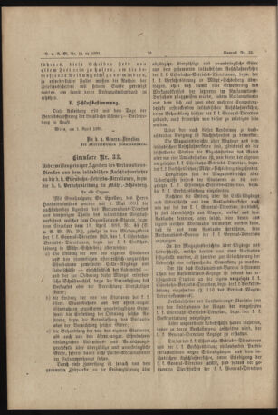 Verordnungs- und Anzeige-Blatt der k.k. General-Direction der österr. Staatsbahnen 18910411 Seite: 6