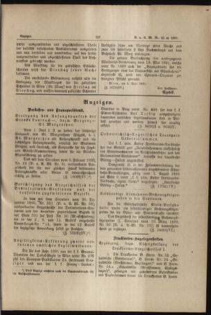 Verordnungs- und Anzeige-Blatt der k.k. General-Direction der österr. Staatsbahnen 18910613 Seite: 15