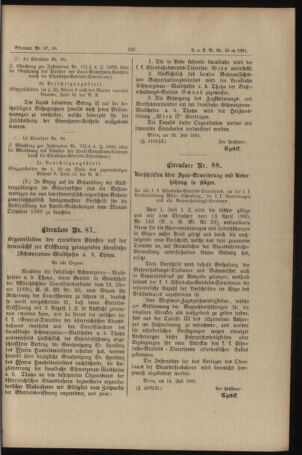 Verordnungs- und Anzeige-Blatt der k.k. General-Direction der österr. Staatsbahnen 18910725 Seite: 21