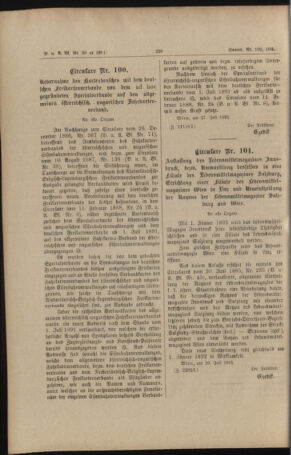 Verordnungs- und Anzeige-Blatt der k.k. General-Direction der österr. Staatsbahnen 18910801 Seite: 6