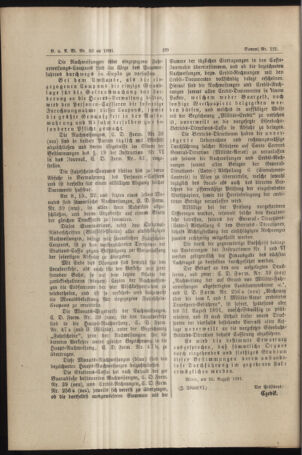 Verordnungs- und Anzeige-Blatt der k.k. General-Direction der österr. Staatsbahnen 18910822 Seite: 16