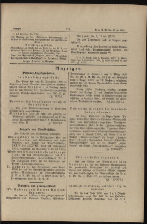 Verordnungs- und Anzeige-Blatt der k.k. General-Direction der österr. Staatsbahnen 18910822 Seite: 19