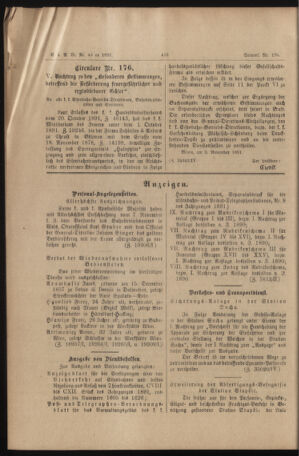 Verordnungs- und Anzeige-Blatt der k.k. General-Direction der österr. Staatsbahnen 18911121 Seite: 6