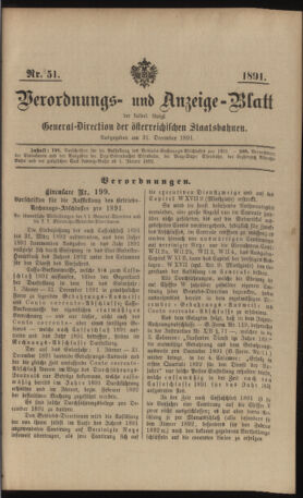 Verordnungs- und Anzeige-Blatt der k.k. General-Direction der österr. Staatsbahnen 18911231 Seite: 63