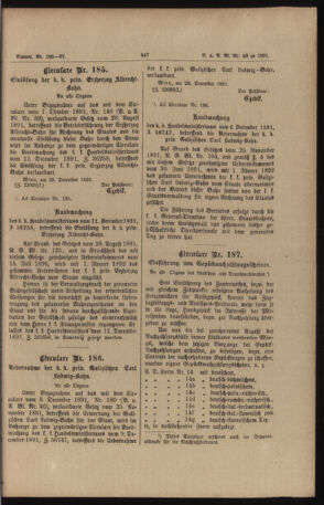 Verordnungs- und Anzeige-Blatt der k.k. General-Direction der österr. Staatsbahnen 18911231 Seite: 7