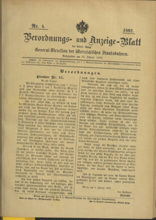 Verordnungs- und Anzeige-Blatt der k.k. General-Direction der österr. Staatsbahnen 18920110 Seite: 13