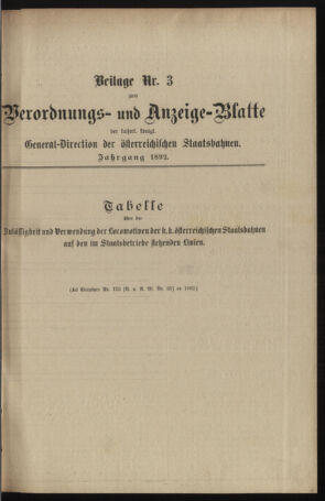 Verordnungs- und Anzeige-Blatt der k.k. General-Direction der österr. Staatsbahnen 18920110 Seite: 9