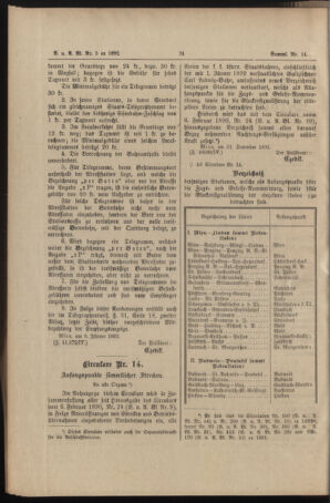 Verordnungs- und Anzeige-Blatt der k.k. General-Direction der österr. Staatsbahnen 18920117 Seite: 2