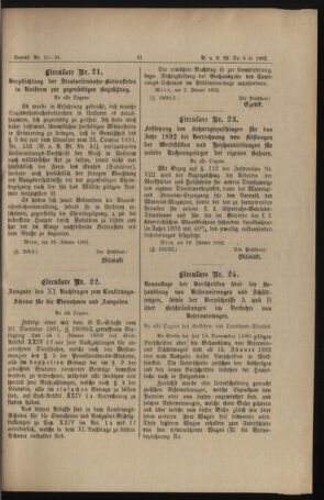 Verordnungs- und Anzeige-Blatt der k.k. General-Direction der österr. Staatsbahnen 18920127 Seite: 5