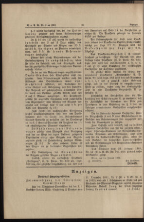 Verordnungs- und Anzeige-Blatt der k.k. General-Direction der österr. Staatsbahnen 18920127 Seite: 6