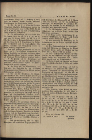 Verordnungs- und Anzeige-Blatt der k.k. General-Direction der österr. Staatsbahnen 18920208 Seite: 7