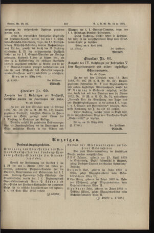 Verordnungs- und Anzeige-Blatt der k.k. General-Direction der österr. Staatsbahnen 18920416 Seite: 3