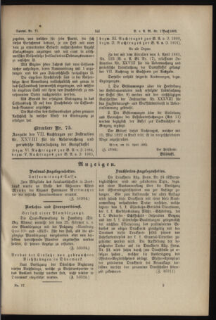 Verordnungs- und Anzeige-Blatt der k.k. General-Direction der österr. Staatsbahnen 18920509 Seite: 5