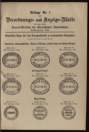 Verordnungs- und Anzeige-Blatt der k.k. General-Direction der österr. Staatsbahnen 18920517 Seite: 13