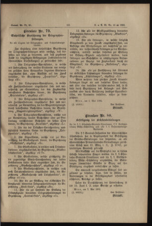 Verordnungs- und Anzeige-Blatt der k.k. General-Direction der österr. Staatsbahnen 18920517 Seite: 7