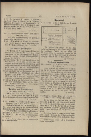 Verordnungs- und Anzeige-Blatt der k.k. General-Direction der österr. Staatsbahnen 18920630 Seite: 3