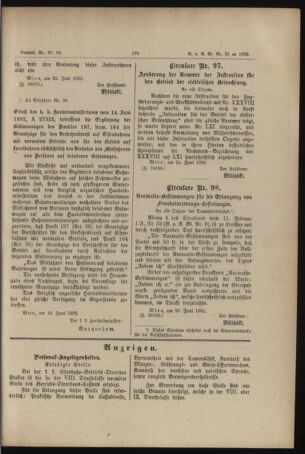 Verordnungs- und Anzeige-Blatt der k.k. General-Direction der österr. Staatsbahnen 18920708 Seite: 3