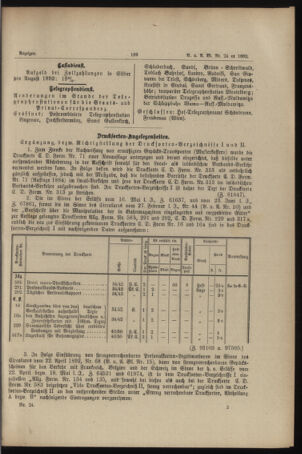 Verordnungs- und Anzeige-Blatt der k.k. General-Direction der österr. Staatsbahnen 18920723 Seite: 9