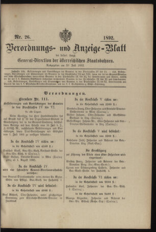 Verordnungs- und Anzeige-Blatt der k.k. General-Direction der österr. Staatsbahnen 18920730 Seite: 9