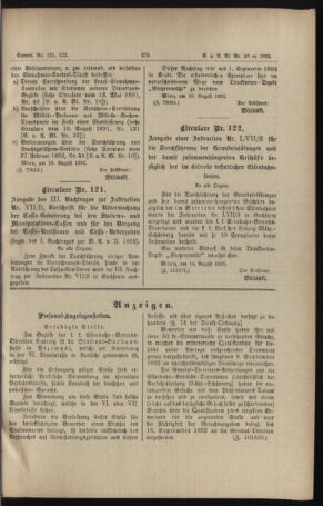 Verordnungs- und Anzeige-Blatt der k.k. General-Direction der österr. Staatsbahnen 18920820 Seite: 3