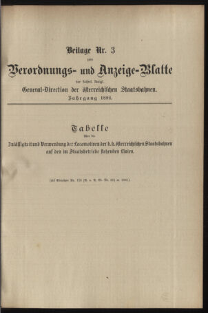 Verordnungs- und Anzeige-Blatt der k.k. General-Direction der österr. Staatsbahnen 18920830 Seite: 7