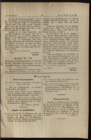 Verordnungs- und Anzeige-Blatt der k.k. General-Direction der österr. Staatsbahnen 18921231 Seite: 9