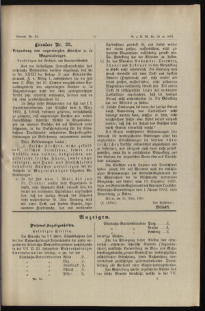 Verordnungs- und Anzeige-Blatt der k.k. General-Direction der österr. Staatsbahnen 18930318 Seite: 11