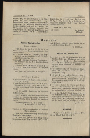 Verordnungs- und Anzeige-Blatt der k.k. General-Direction der österr. Staatsbahnen 18940428 Seite: 2