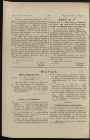 Verordnungs- und Anzeige-Blatt der k.k. General-Direction der österr. Staatsbahnen 18950504 Seite: 2