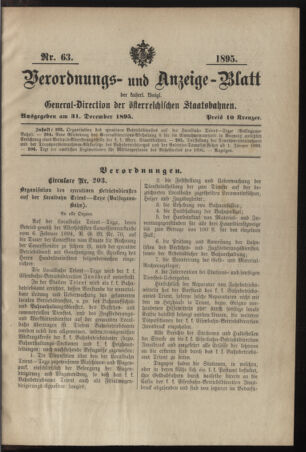 Verordnungs- und Anzeige-Blatt der k.k. General-Direction der österr. Staatsbahnen 18951231 Seite: 79