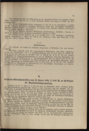 Verordnungs- und Anzeige-Blatt der k.k. General-Direction der österr. Staatsbahnen 18960201 Seite: 15