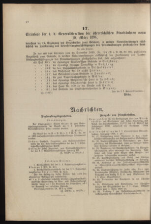 Verordnungs- und Anzeige-Blatt der k.k. General-Direction der österr. Staatsbahnen 18960314 Seite: 2