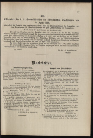 Verordnungs- und Anzeige-Blatt der k.k. General-Direction der österr. Staatsbahnen 18960418 Seite: 5