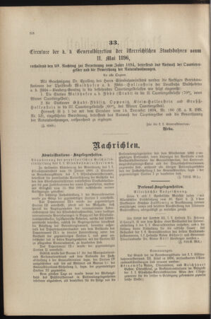 Verordnungs- und Anzeige-Blatt der k.k. General-Direction der österr. Staatsbahnen 18960521 Seite: 2