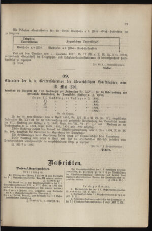 Verordnungs- und Anzeige-Blatt der k.k. General-Direction der österr. Staatsbahnen 18960530 Seite: 5