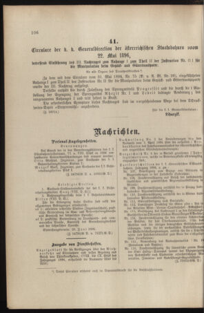 Verordnungs- und Anzeige-Blatt der k.k. General-Direction der österr. Staatsbahnen 18960606 Seite: 2